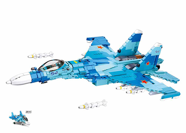 M38-B0985 Sluban Blue Jet Fighter 2 in 1